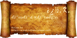 Árpád Kálmán névjegykártya