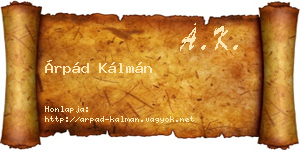 Árpád Kálmán névjegykártya